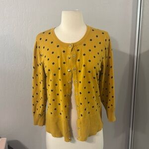 Premise Mustard Yellow Polka Dot Cardigan
